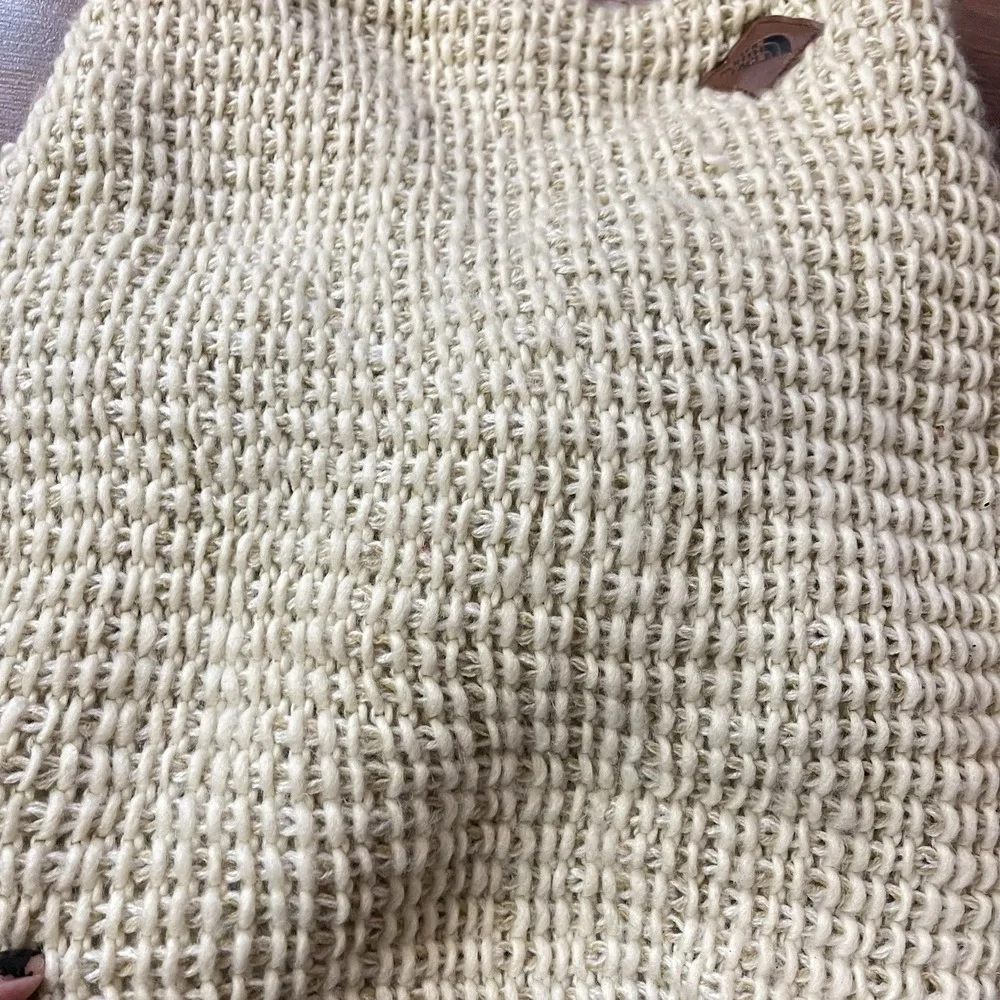The North Face Wide Knit Infinity Scarf Cream Tan White‎ One Size